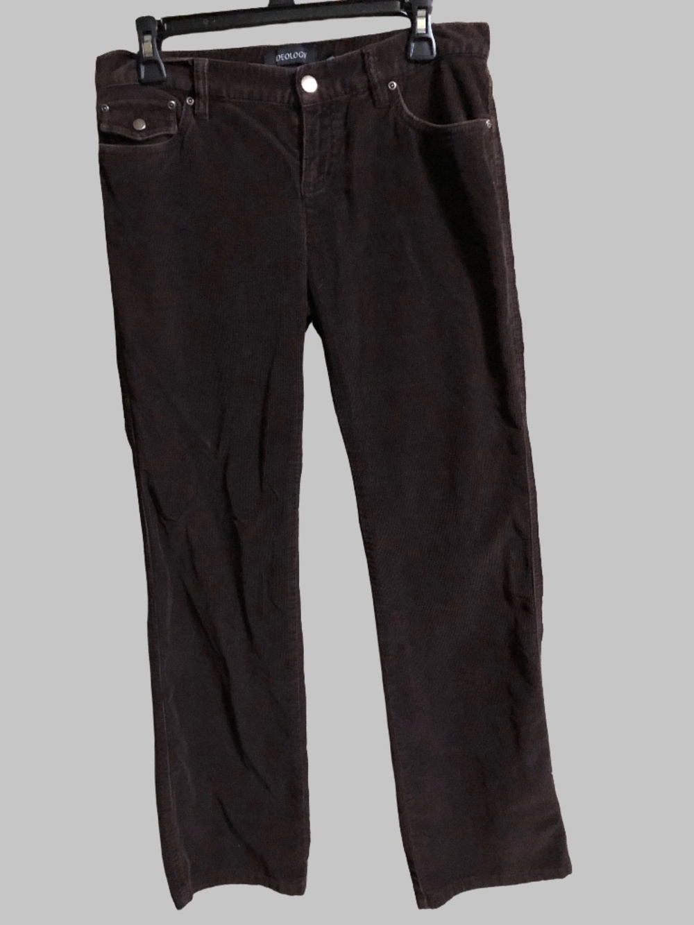 Ideology Chocolate Brown Corduroy Low Rise Pants Size 6 Y2K 90s Stretch